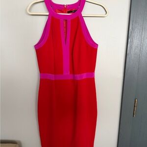 JAYGODFREY Red and Pink Mini Dress